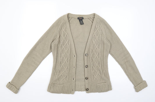 DEX Products Womens Beige  Knit Cardigan Jumper Size S