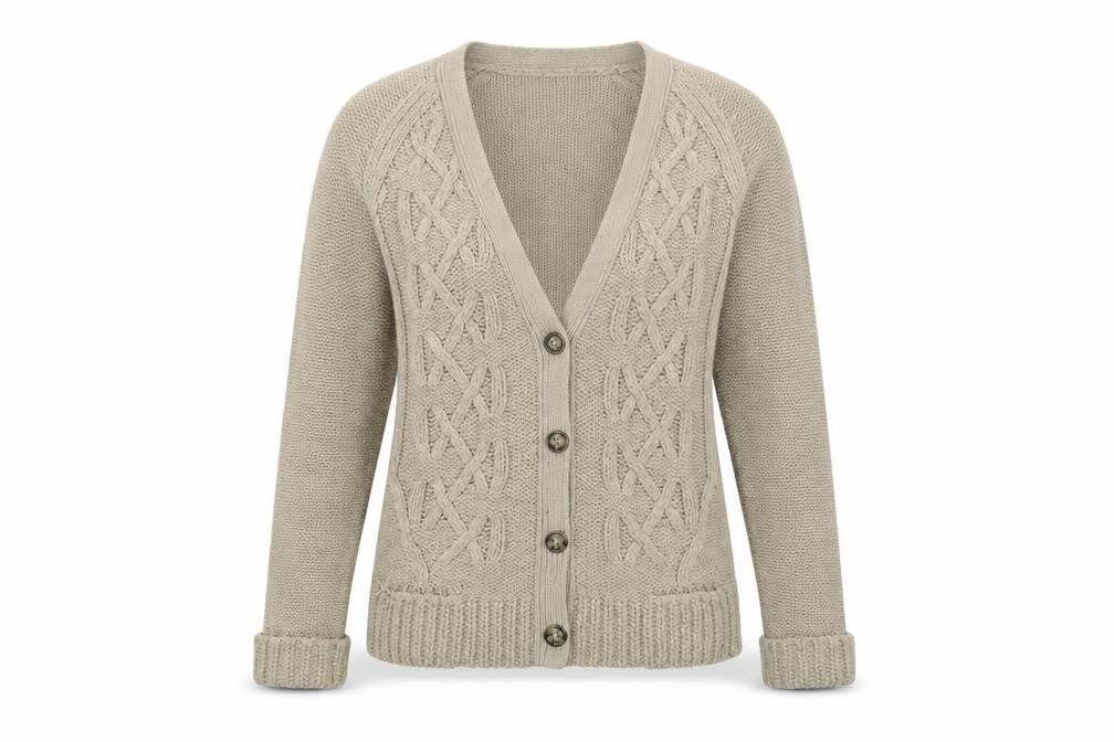 DEX Products Womens Beige  Knit Cardigan Jumper Size S
