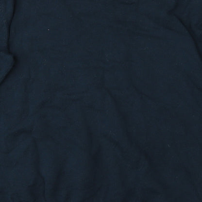 Brand and care label for Jack Reid men’s blue jumper, size S