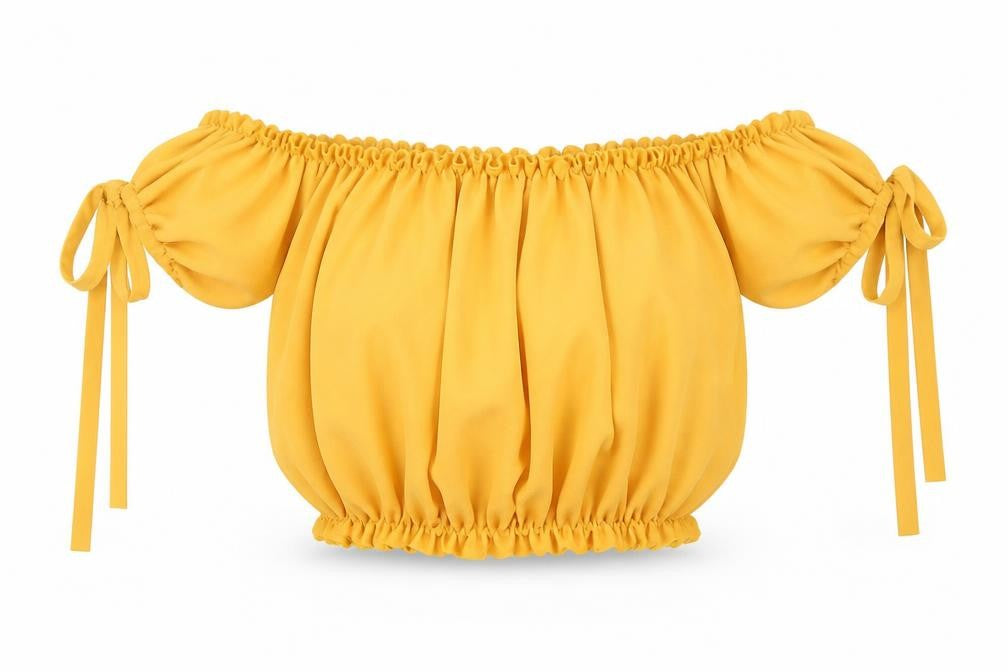 New Look Womens Yellow   Basic T-Shirt Size 6  - Cropped