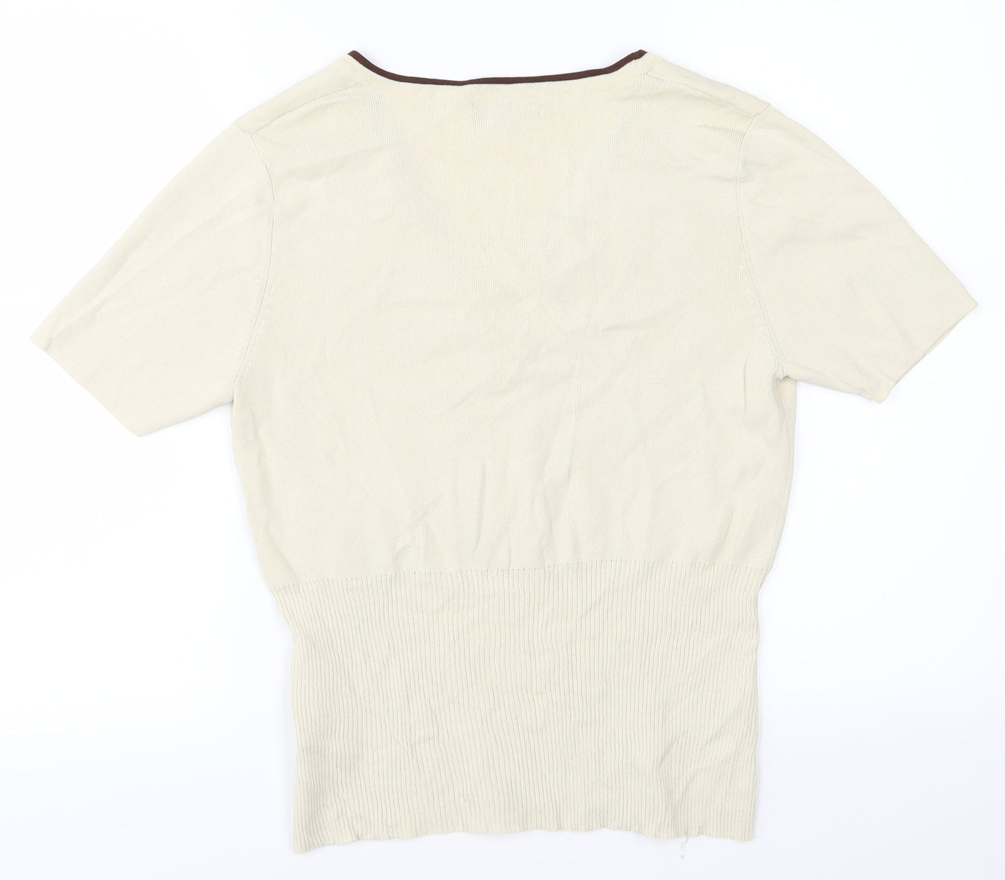 Sky Designs Womens Beige   Basic T-Shirt Size M  - Flowers