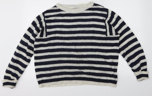 George Womens Blue Striped  Pullover Jumper Size 14