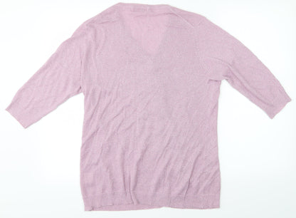 Back view of Michele Hope women’s pink basic blouse, size UK 14
