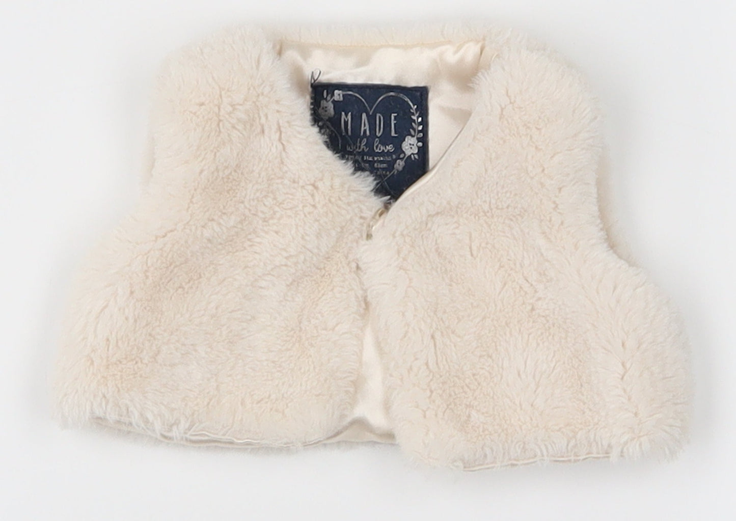 Young Dimension Girls White   Basic Coat Coatigan Size 0-3 Months
