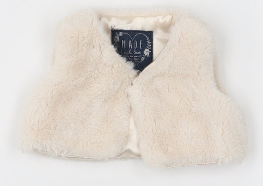 Young Dimension Girls White   Basic Coat Coatigan Size 0-3 Months