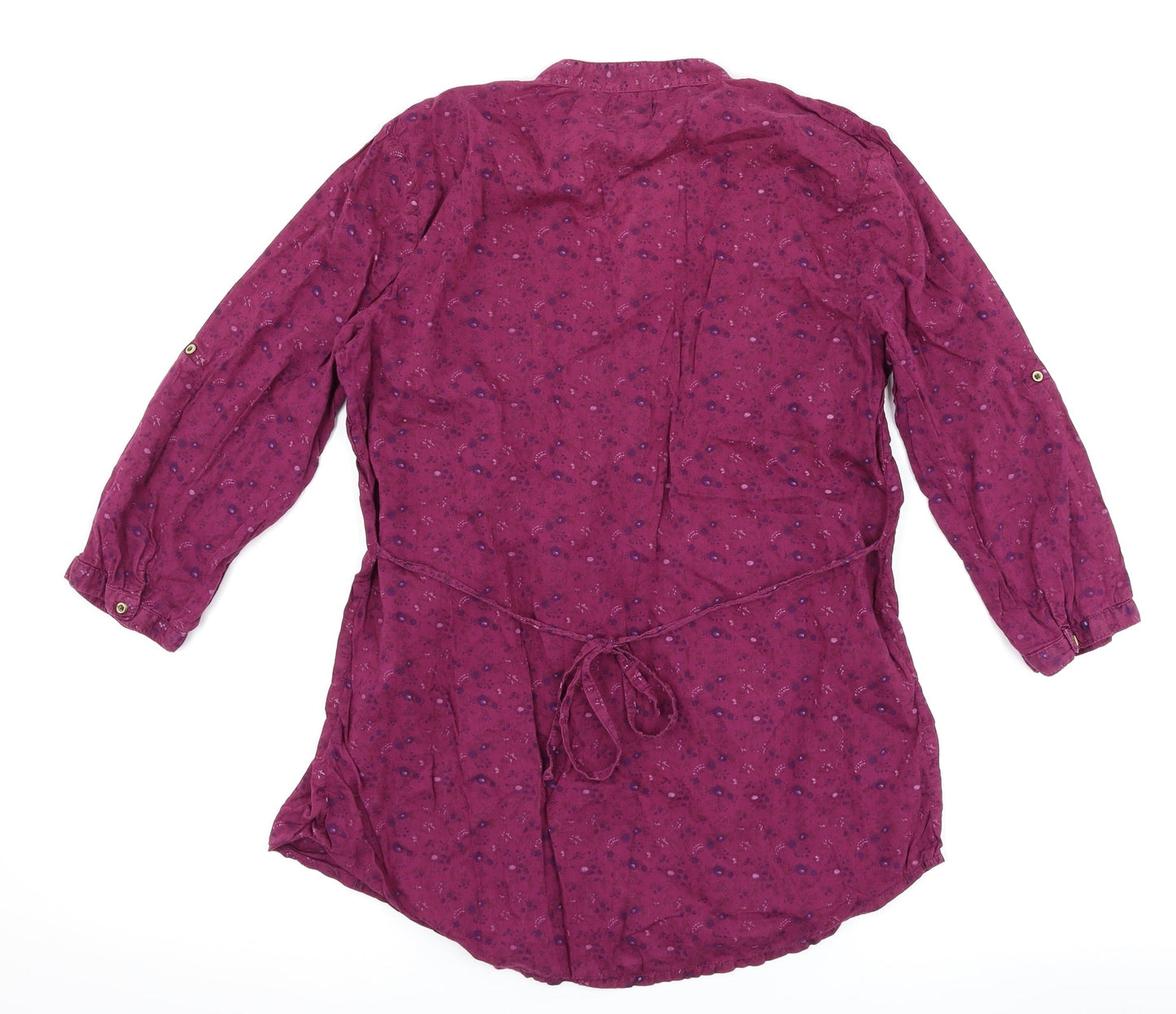 F&F Womens Purple Floral  Basic Button-Up Size 12