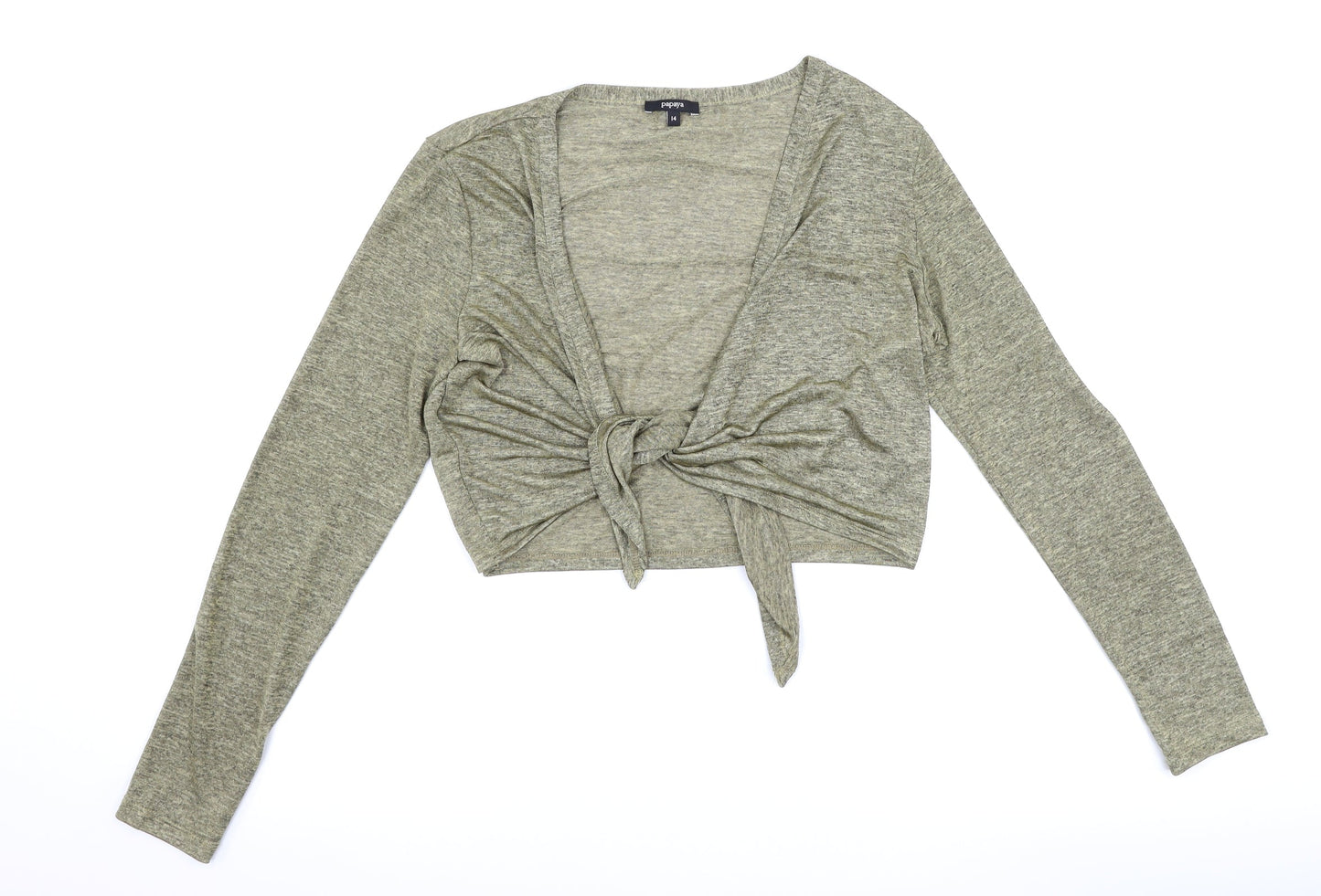 Papaya Womens Brown   Cardigan Jumper Size 14  - tie front
