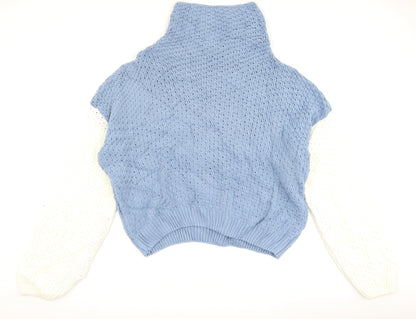 Back view of In the Style women’s blue jumper, size UK 10