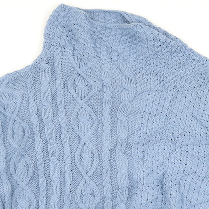 Close-up detail of In the Style women’s blue jumper, size UK 10