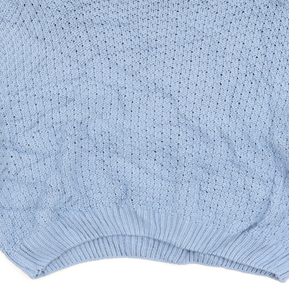 Brand and care label for In the Style women’s blue jumper, size UK 10