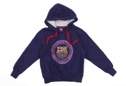 FC Barcelona Boys Blue   Pullover Hoodie Size S  - Barcelona FC