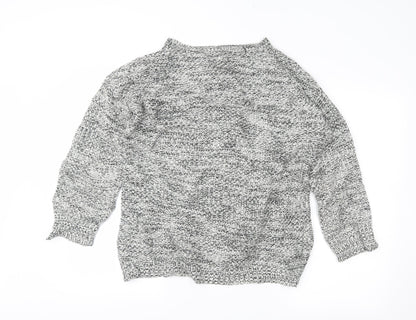Back view of lowrys farm women’s white herringbone jumper, size M
