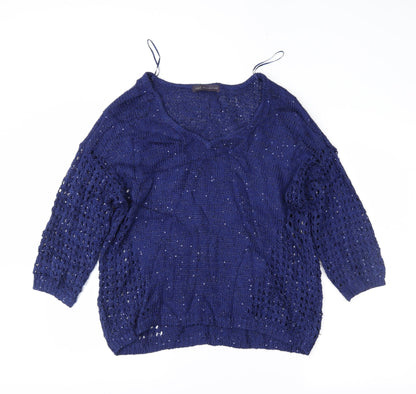 Additional front view of Marks & Spencer women’s blue jumper, size UK 12