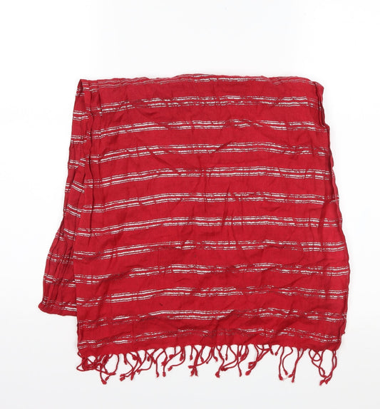 Preworn Womens Red Striped   Shawl/Wrap