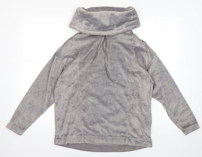 Front view of F&F women’s grey pullover sweatshirt, size UK 8, - soft lounge top