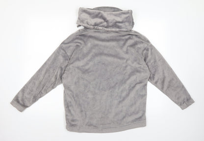 Back view of F&F women’s grey pullover sweatshirt, size UK 8, - soft lounge top
