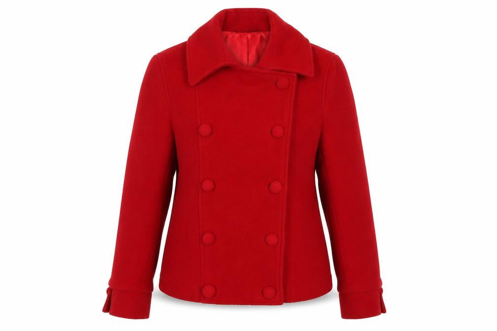 Select Womens Red   Pea Coat Coat Size 12