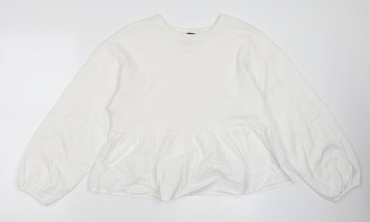 Primark Womens White   Pullover Sweatshirt Size 10  - Peplum