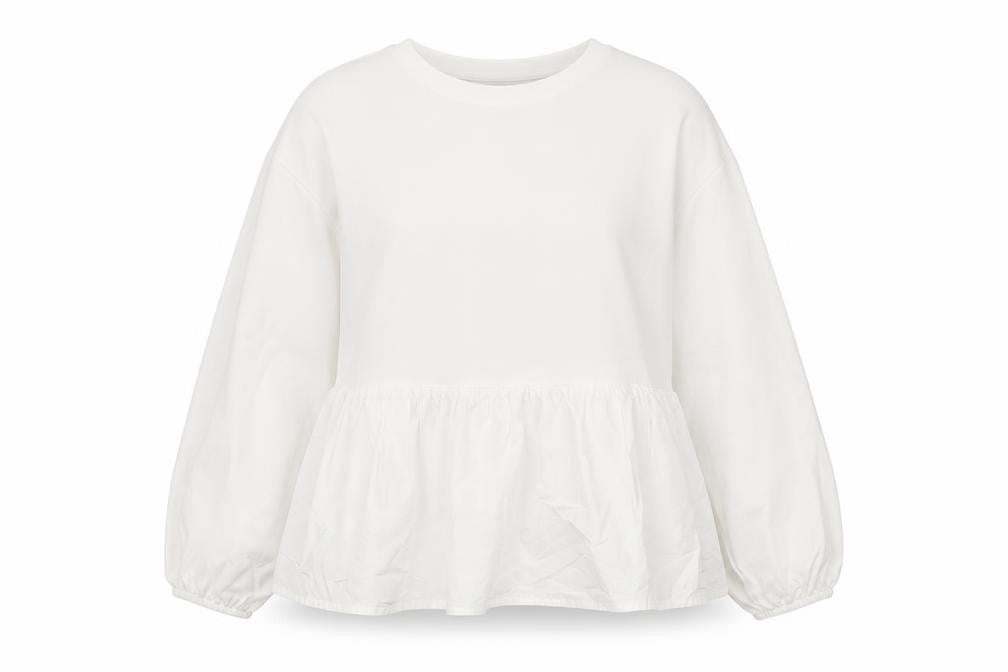 Primark Womens White   Pullover Sweatshirt Size 10  - Peplum