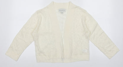 Additional front view of Ronni Nicole women’s white cardigan jumper, size M