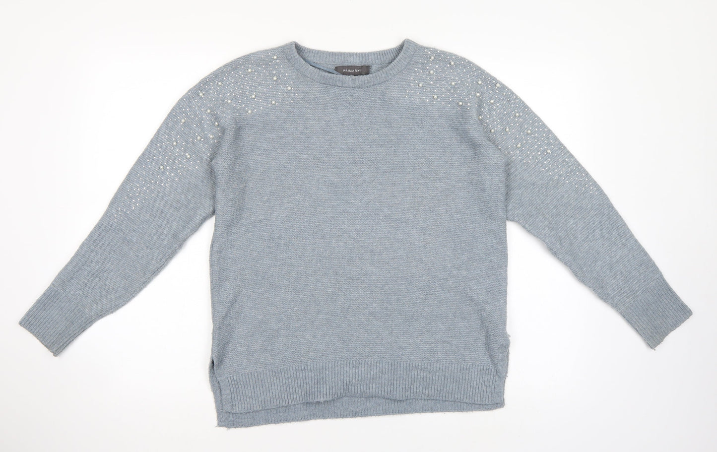 Primark Womens Blue   Pullover Jumper Size 4  - Embellished
