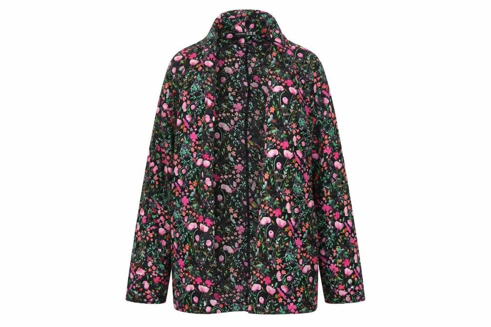 Atmosphere Womens Black Floral  Jacket Blazer Size 10  - thin jacket
