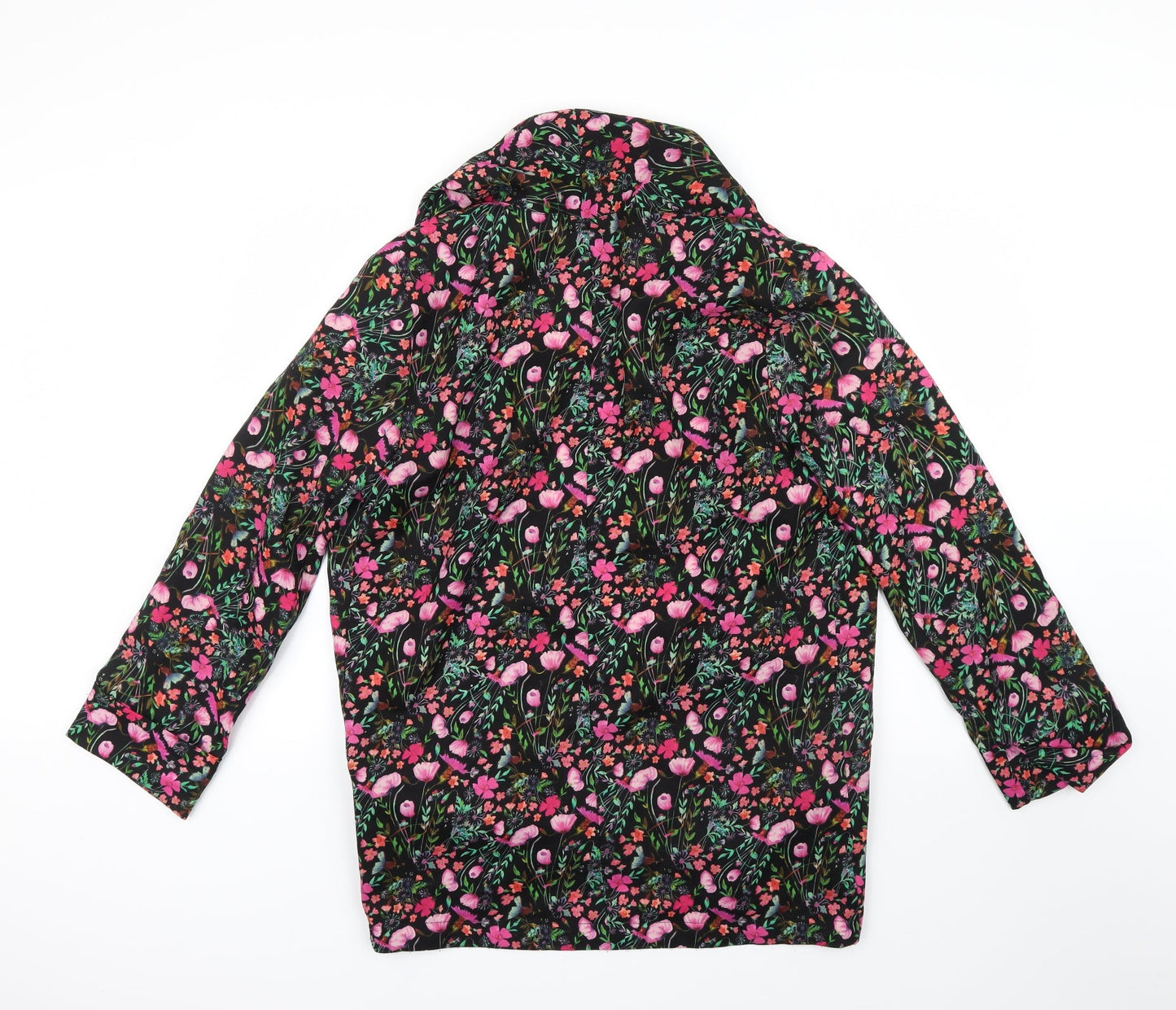 Atmosphere Womens Black Floral  Jacket Blazer Size 10  - thin jacket
