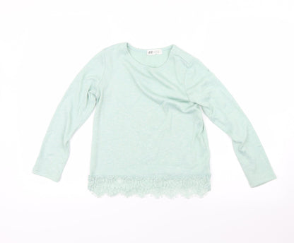 Additional front view of H&M girls’ green jumper, size 7-8, years