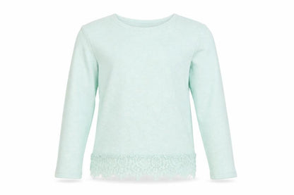 Front view of H&M girls’ green jumper, size 7-8, years