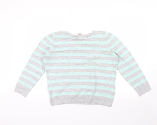 CC Womens Blue Striped  Pullover Jumper Size XL
