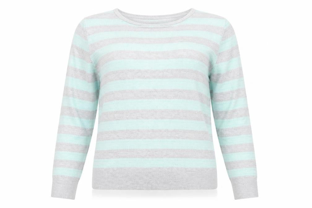 Country Casuals Womens Blue Striped Pullover Jumper Size XL