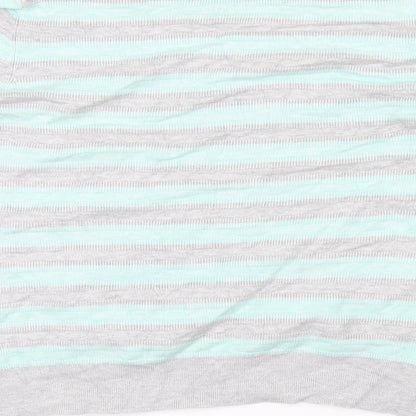 Brand and care label for Country Casuals women’s blue striped jumper, size XL