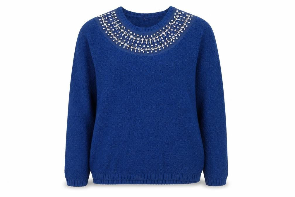 Isle Essentials Womens Blue   Pullover Jumper Size M