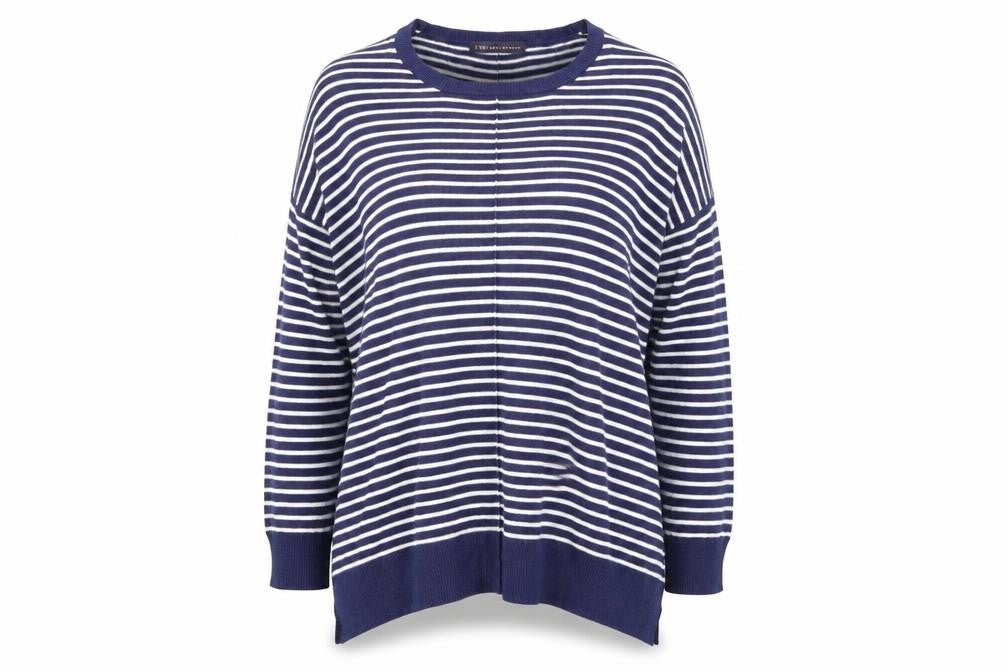 Marks & Spencer Womens Blue Striped  Pullover Jumper Size 12