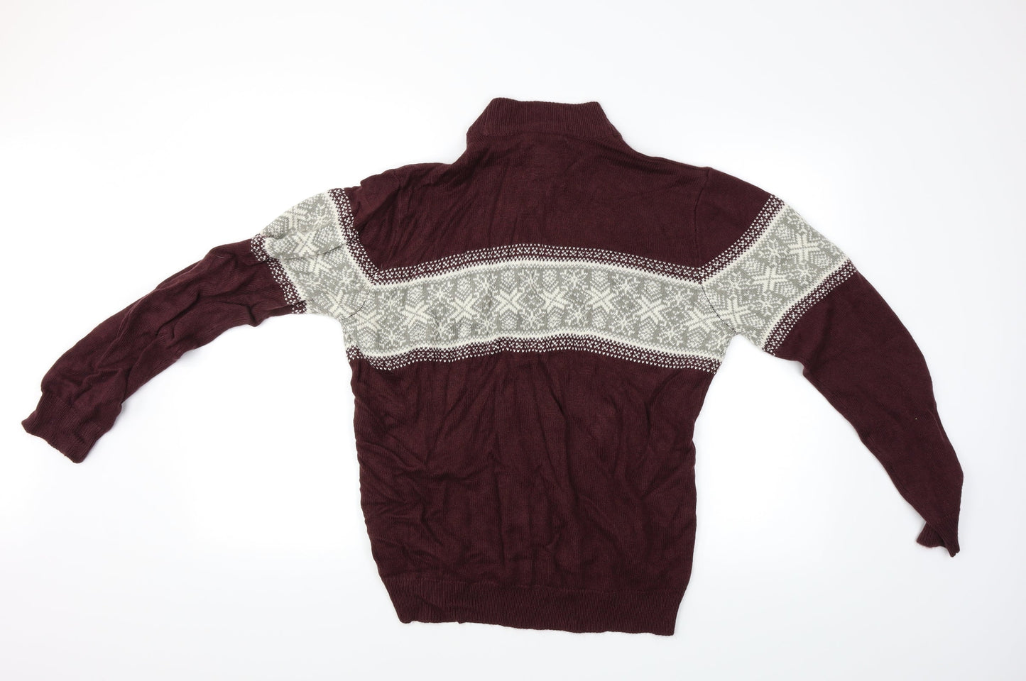 Threadbare Mens Red Geometric  Pullover Jumper Size L