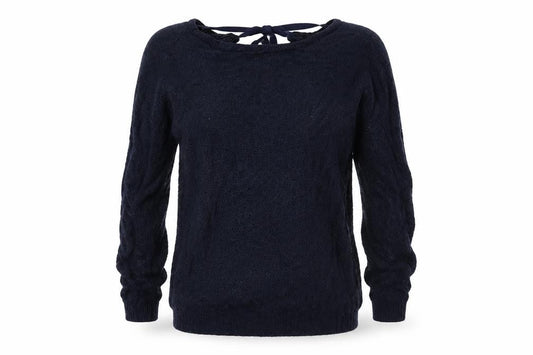 Front view of Dorothy Perkins women’s blue jumper, size UK 6