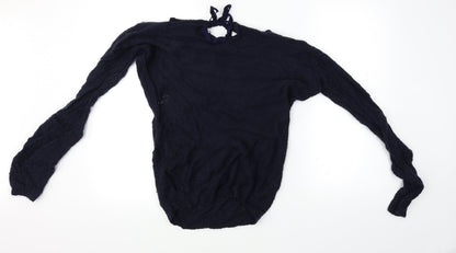 Back view of Dorothy Perkins women’s blue jumper, size UK 6