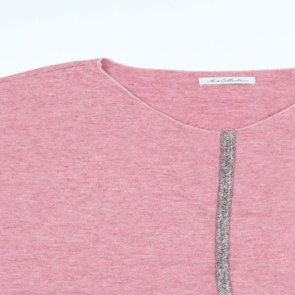 Close-up detail of New Collection women’s pink basic blouse, size L