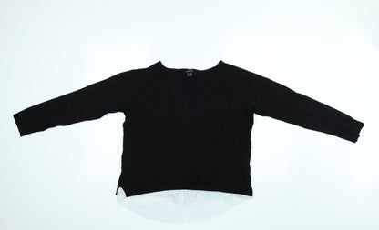 Additional front view of ESMARA women’s black basic blouse, size UK 16