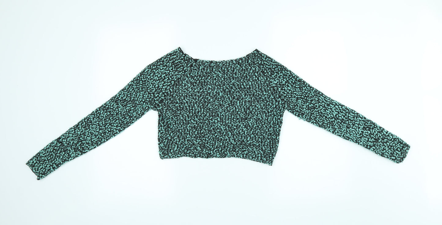H&M Womens Green   Cropped Blouse Size S