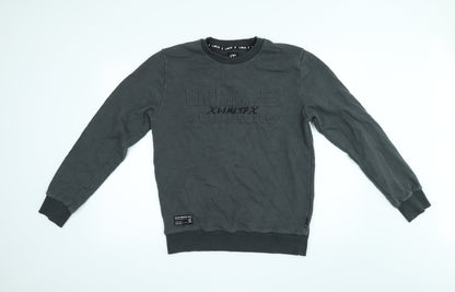 Additional front view of L.I.M.I.T.E men’s grey jumper, size M