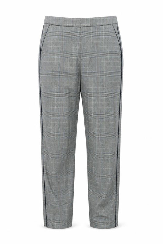 Front view of H&M men’s grey trousers, 25-inch leg