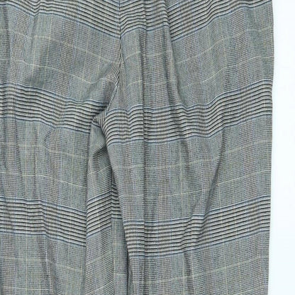 Brand and care label for H&M men’s grey trousers, 25-inch leg