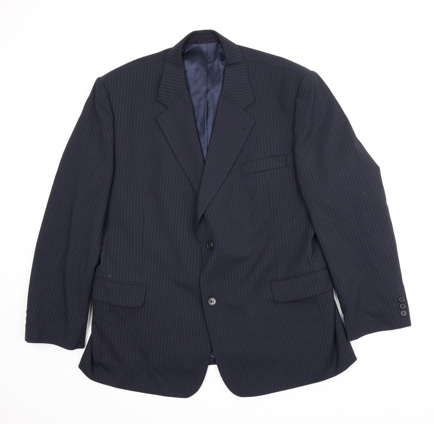 Preworn Mens Blue Striped  Jacket Suit Jacket Size 44