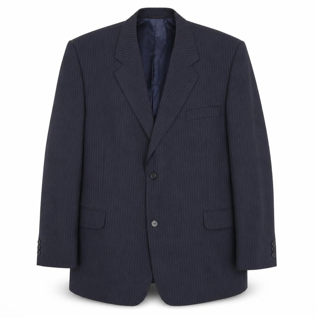 Preworn Mens Blue Striped  Jacket Suit Jacket Size 44