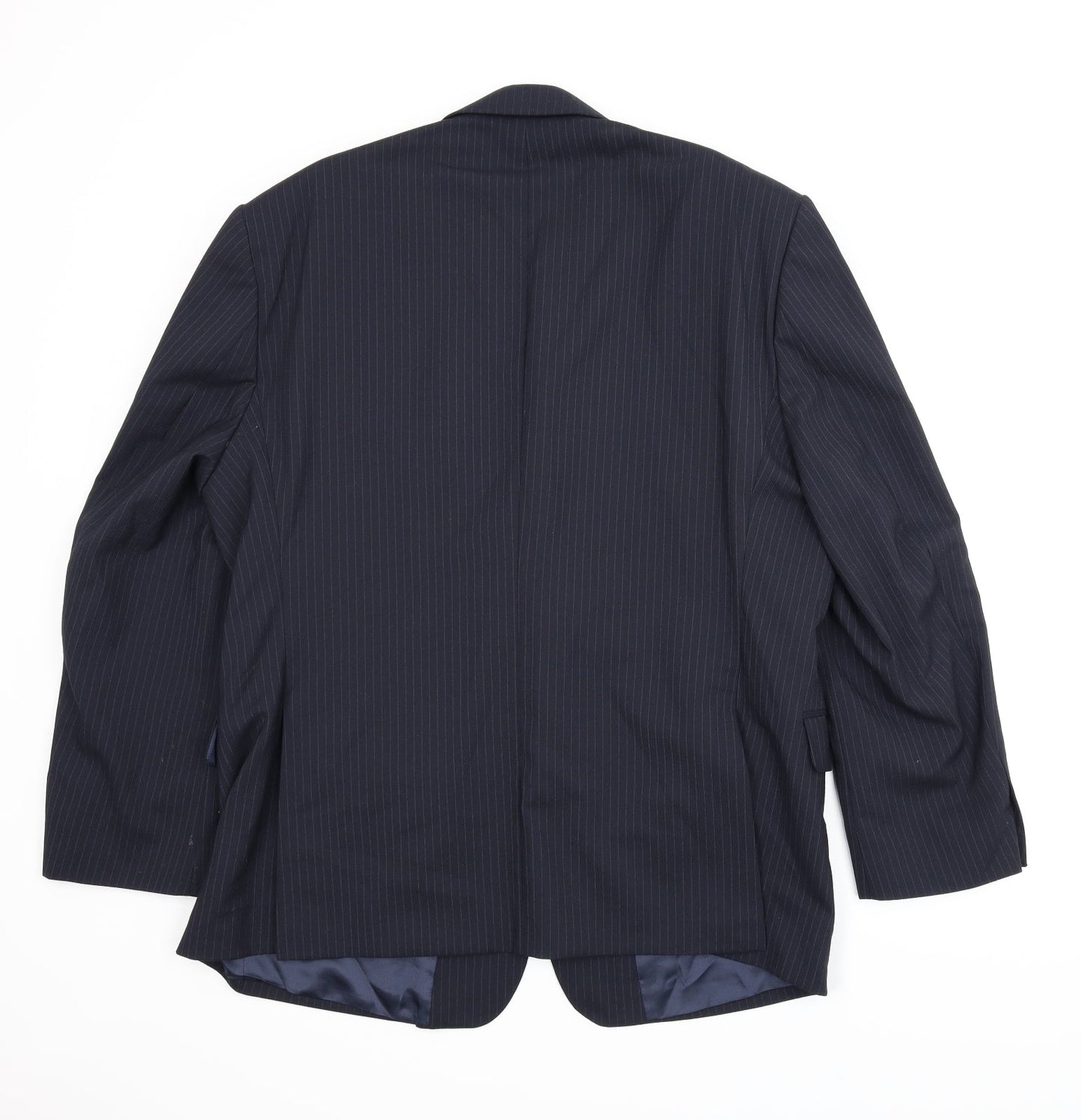 Preworn Mens Blue Striped  Jacket Suit Jacket Size 44