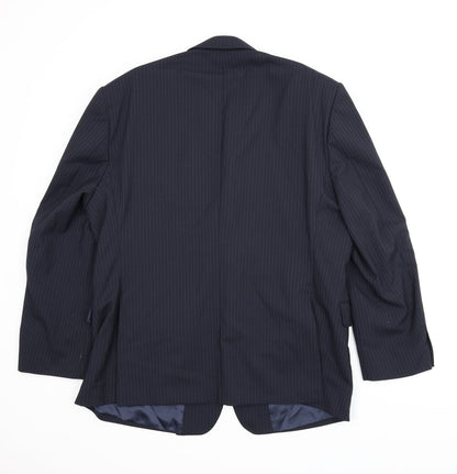 Back view of Preworn men’s blue striped jacket suit jacket, size 44