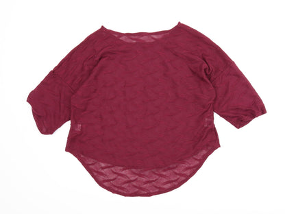 Back view of Preworn women’s purple basic blouse, size UK 12