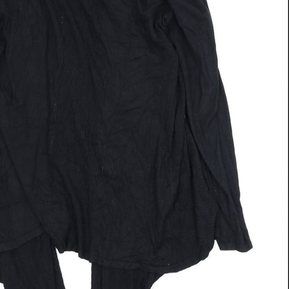 Brand and care label for Evie women’s black cardigan jumper, size UK 18, - draped