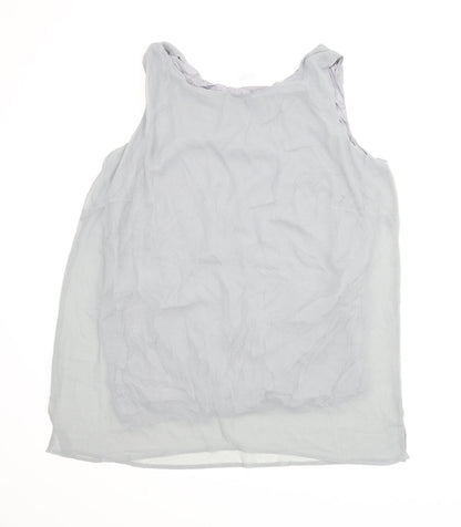 Front view of Agenda women’s grey basic blouse, size UK 24